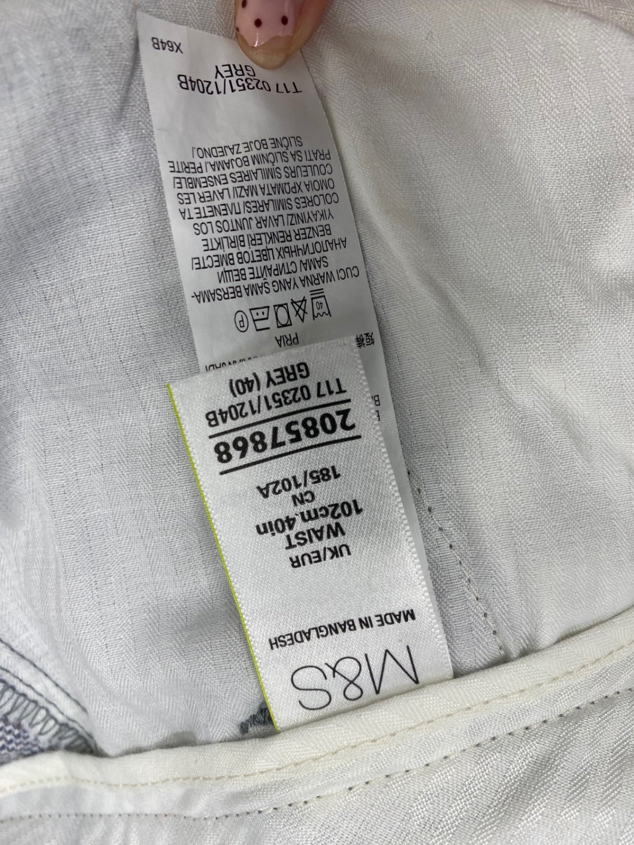 Fabulous Marks & Spencer chino Shorts W40" Grey check SH493