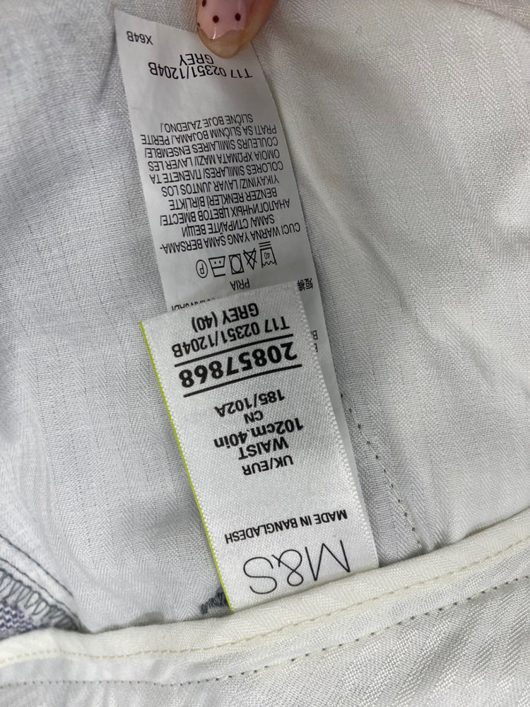 Fabulous Marks & Spencer chino Shorts W40" Grey check SH493