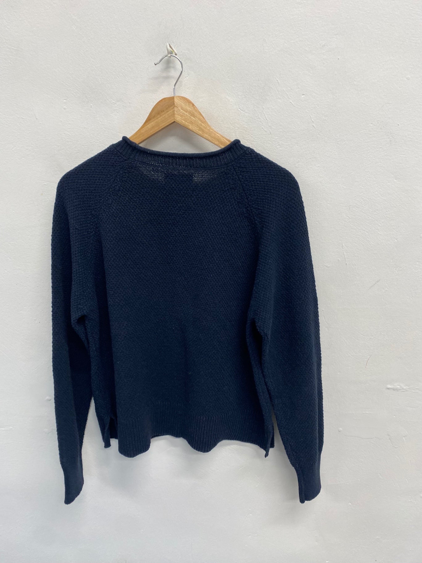 Fabulous Finisterre textured Sweater UK 12 Navy Blue SH493