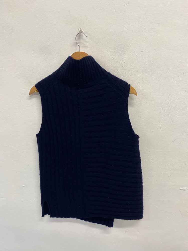 Fabulous Vince Knitted vest UK M Navy wool cashmere SH493