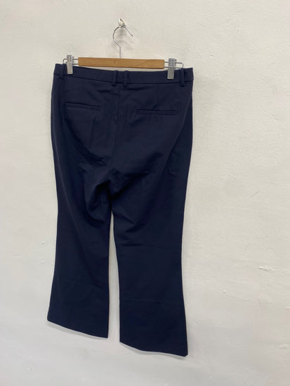 Fabulous Theory Cropped trousers UK 8 Navy blue formal SH493
