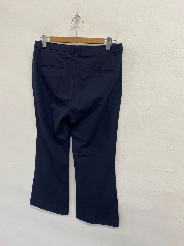 Fabulous Theory Cropped trousers UK 8 Navy blue formal SH493