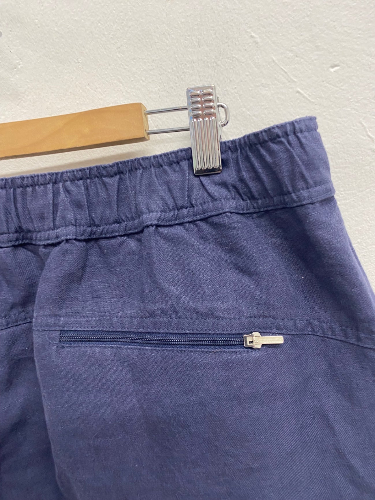 Fabulous Derek Rose Tailored trousers W36" L29” Navy Blue linen SH493