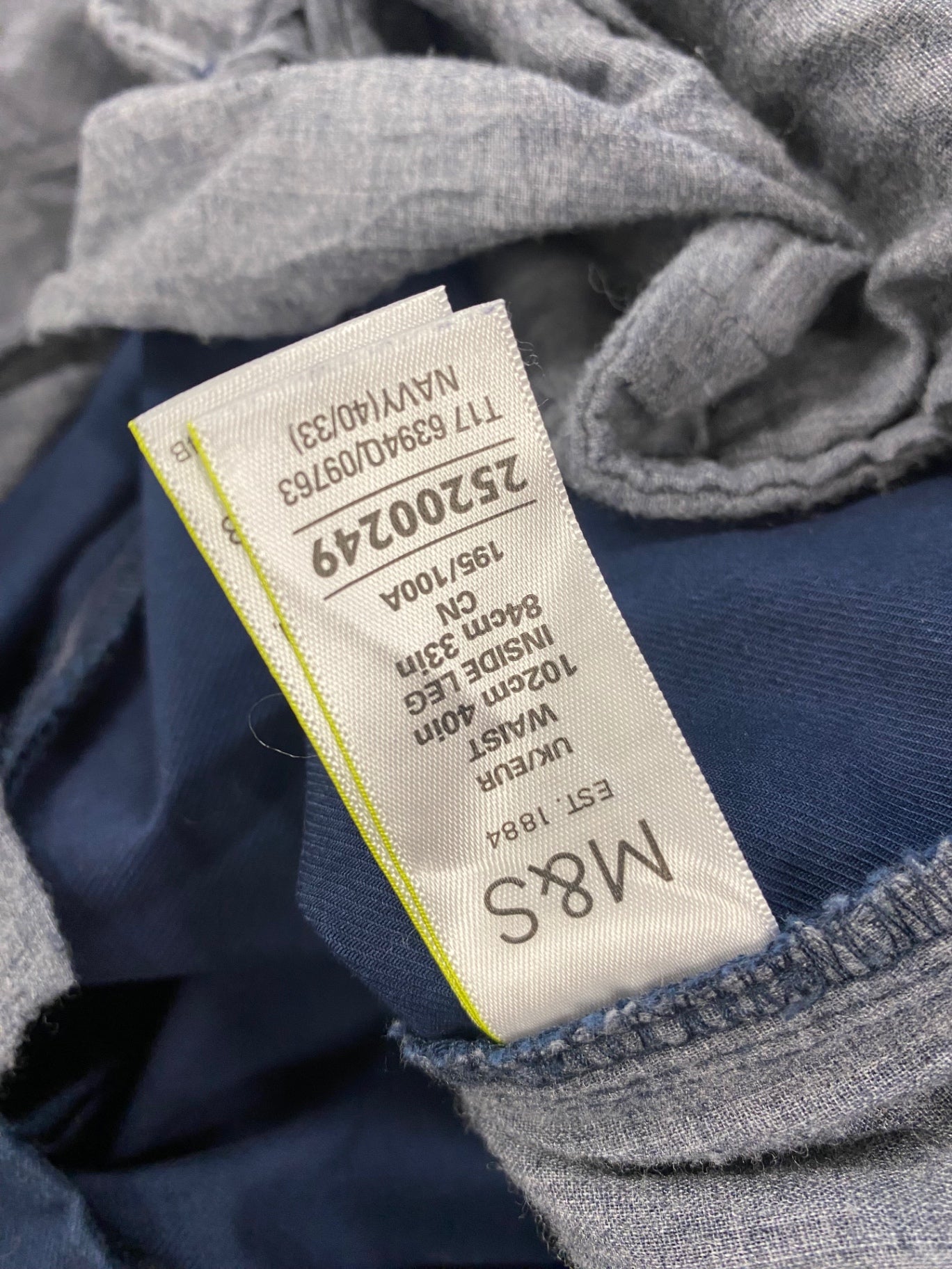 Fabulous Marks & Spencer chino Trousers W40" Navy SH493