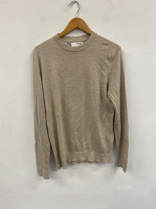 Fabulous Selected Femme Merino blend Sweater UkM Beige Oatmeal SH493