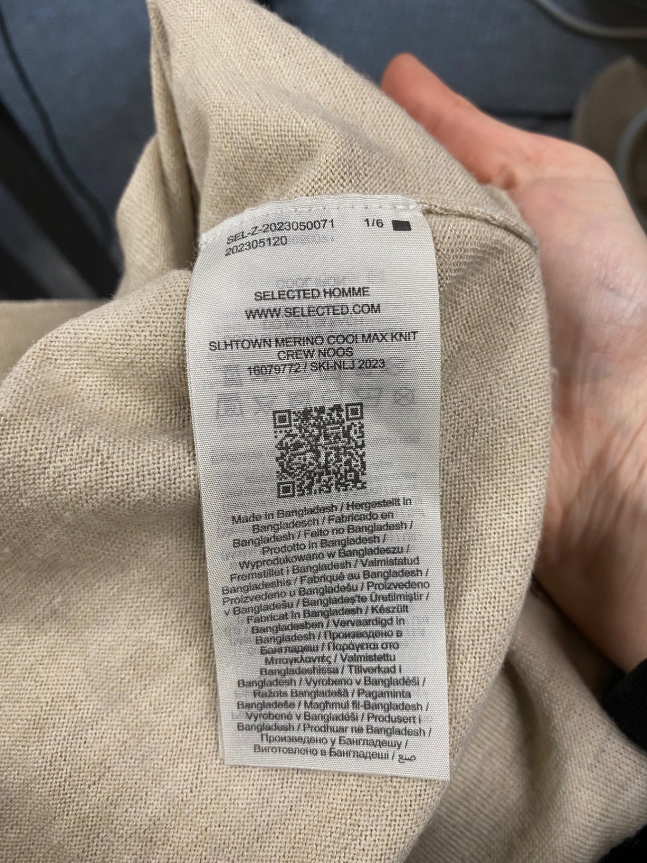 Fabulous Selected Femme Merino blend Sweater UkM Beige Oatmeal SH493