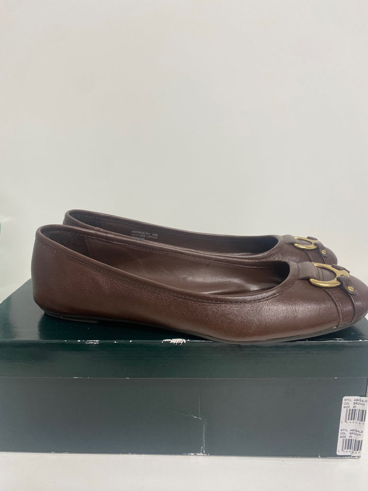 Fabulous Lauren Ralph Lauren Abigale Ballet Flats Uk7 Brown SH493