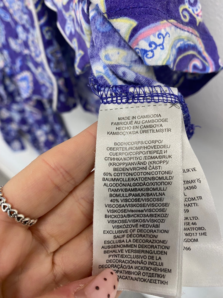 Fabulous Ralph Lauren Pajama Set UK L Purple paisley cotton #5 SH493