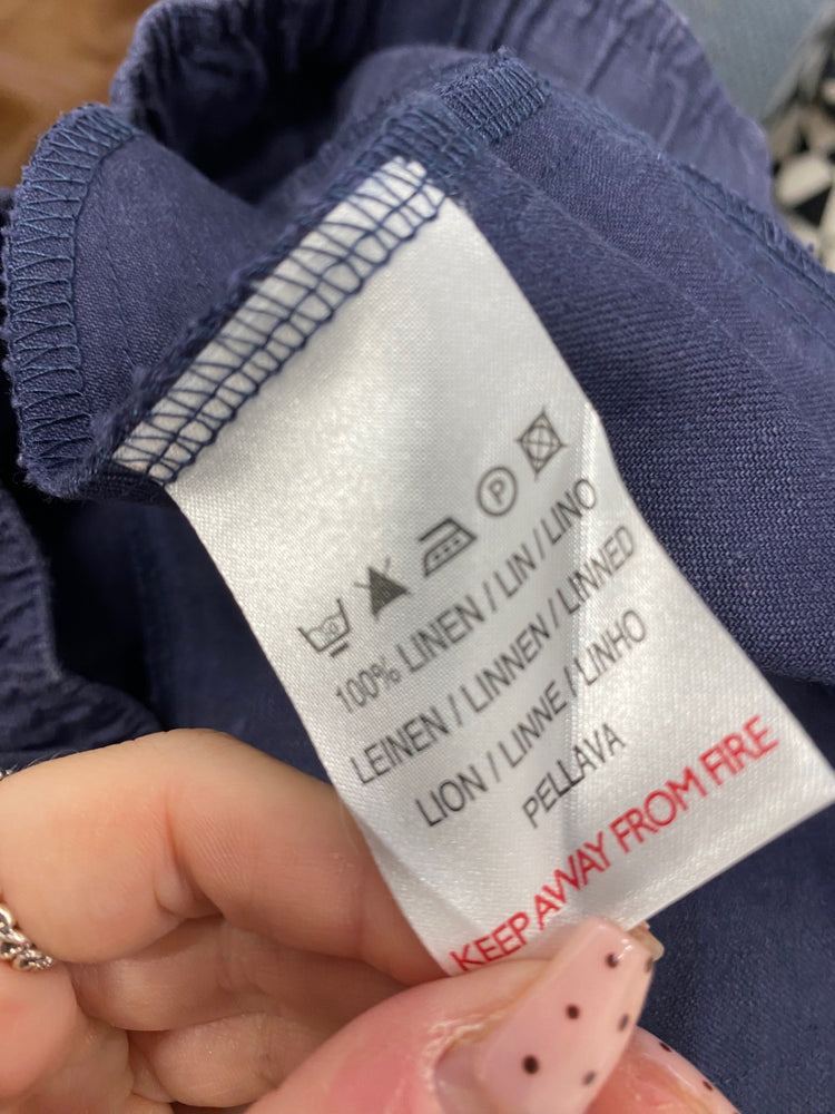 Fabulous Derek Rose Tailored trousers W36" L29” Navy Blue linen SH493