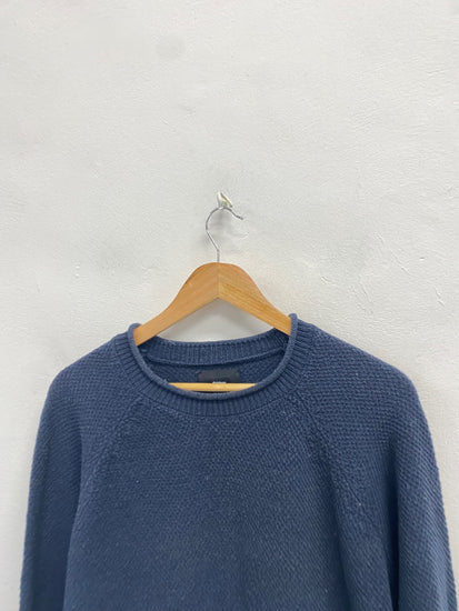 Fabulous Finisterre textured Sweater UK 12 Navy Blue SH493
