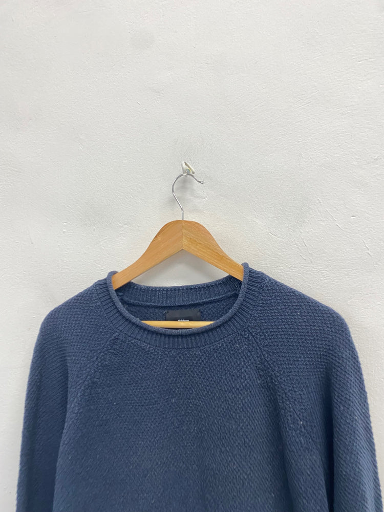 Fabulous Finisterre textured Sweater UK 12 Navy Blue SH493