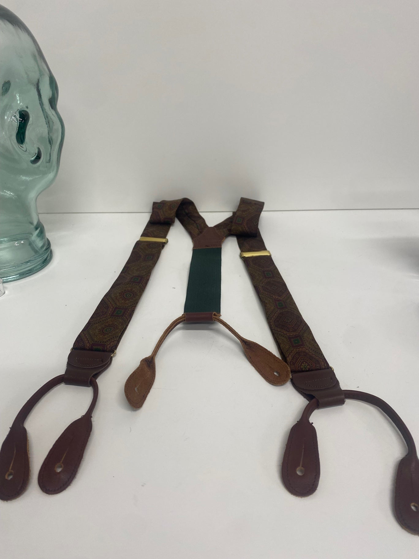 Fabulous Traditonal paisley Polo by Ralph Lauren Braces One Size Brown ST493