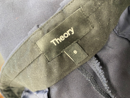 Fabulous Theory Cropped trousers UK 8 Navy blue formal SH493