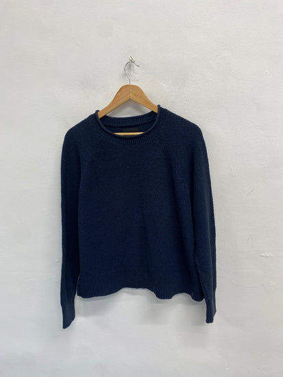 Fabulous Finisterre textured Sweater UK 12 Navy Blue SH493