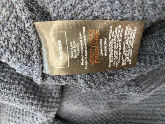 Fabulous Finisterre textured Sweater UK 12 Navy Blue SH493