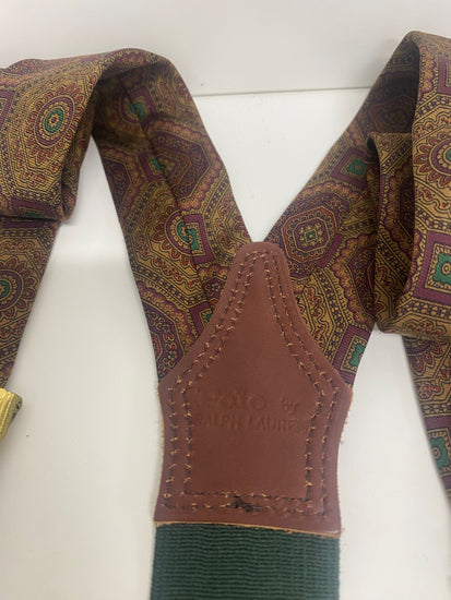 Fabulous Traditonal paisley Polo by Ralph Lauren Braces One Size Brown ST493