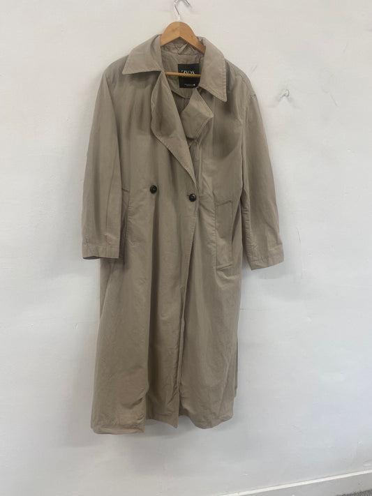 Fabulous Zara oversized Trench Coat UkM Beige SH493