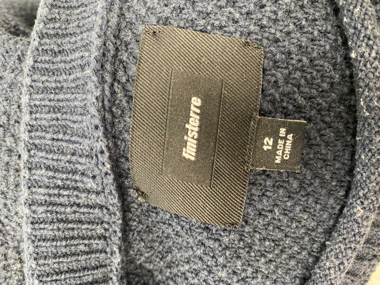 Fabulous Finisterre textured Sweater UK 12 Navy Blue SH493