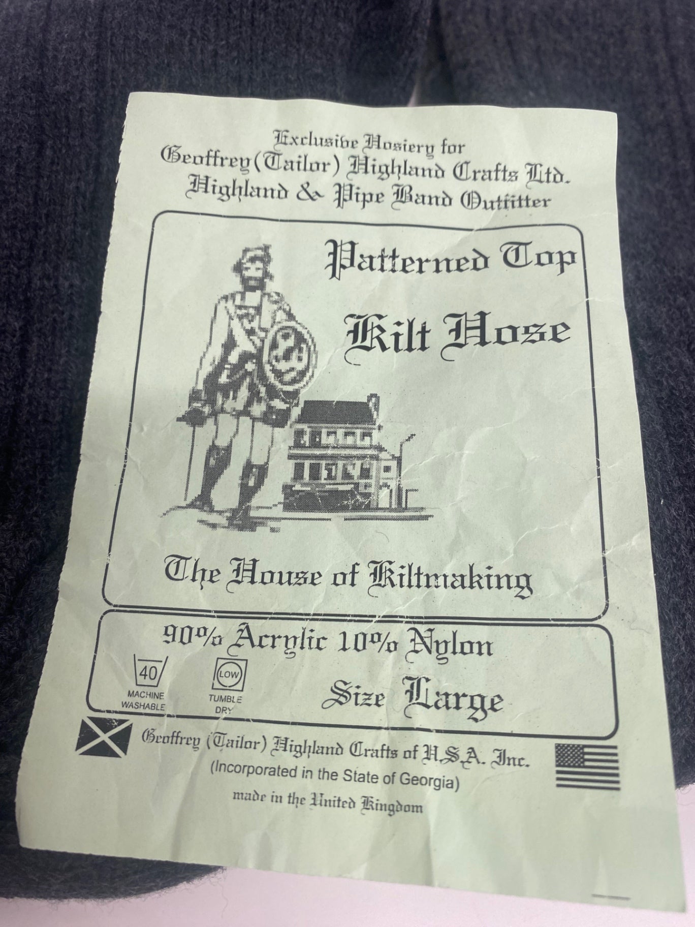 Fabulous Geoffrey (Tailor) Highland Crafts Ltd. Kilt Socks One Size Dark Gray SH493