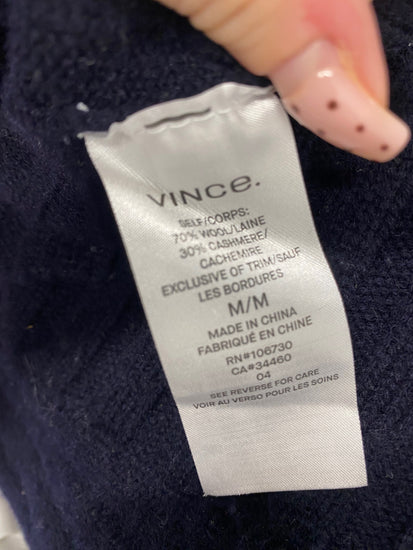 Fabulous Vince Knitted vest UK M Navy wool cashmere SH493