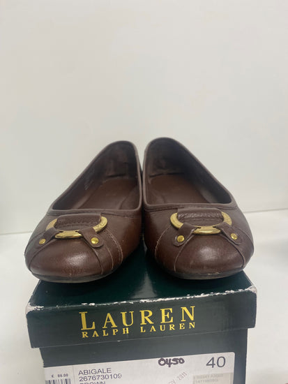Fabulous Lauren Ralph Lauren Abigale Ballet Flats Uk7 Brown SH493