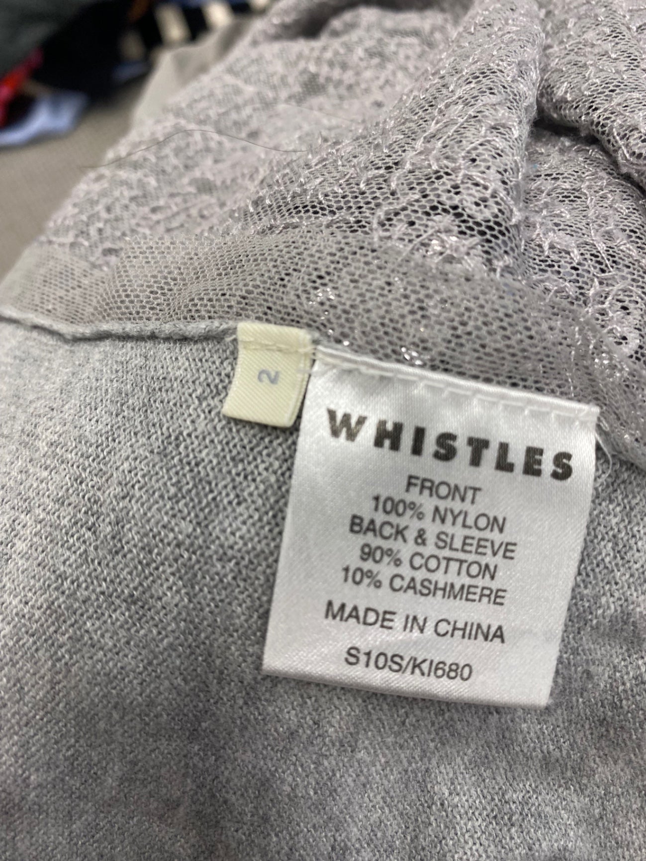 Fabulous Whistles Sweater Uk 8 Grey sequin cashmere blend SH493