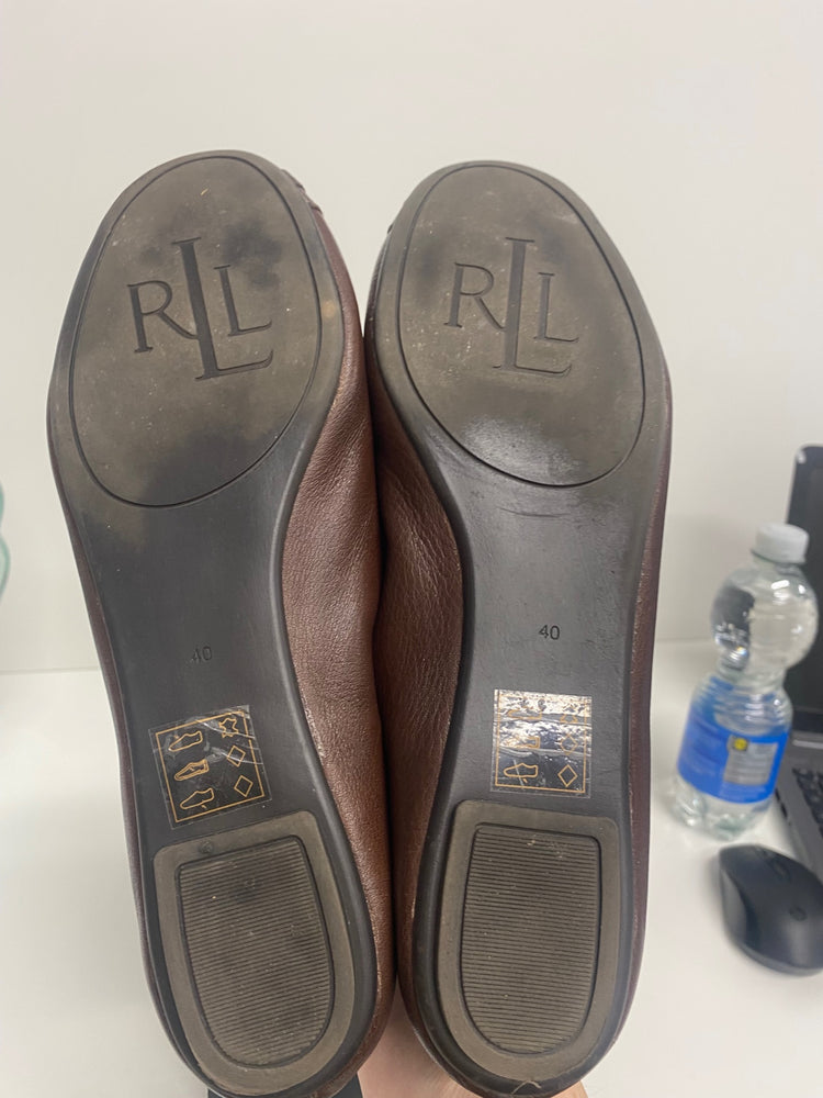 Fabulous Lauren Ralph Lauren Abigale Ballet Flats Uk7 Brown SH493