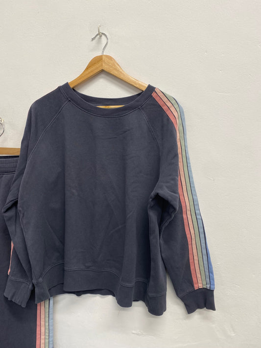 Fabulous Hush Two-piece set UK S/M Charcoal Grey side stripe #14 SH493