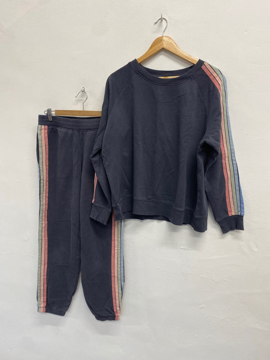 Fabulous Hush Two-piece set UK S/M Charcoal Grey side stripe #14 SH493