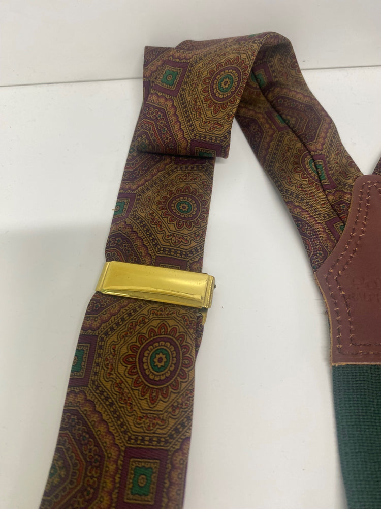 Fabulous Traditonal paisley Polo by Ralph Lauren Braces One Size Brown ST493