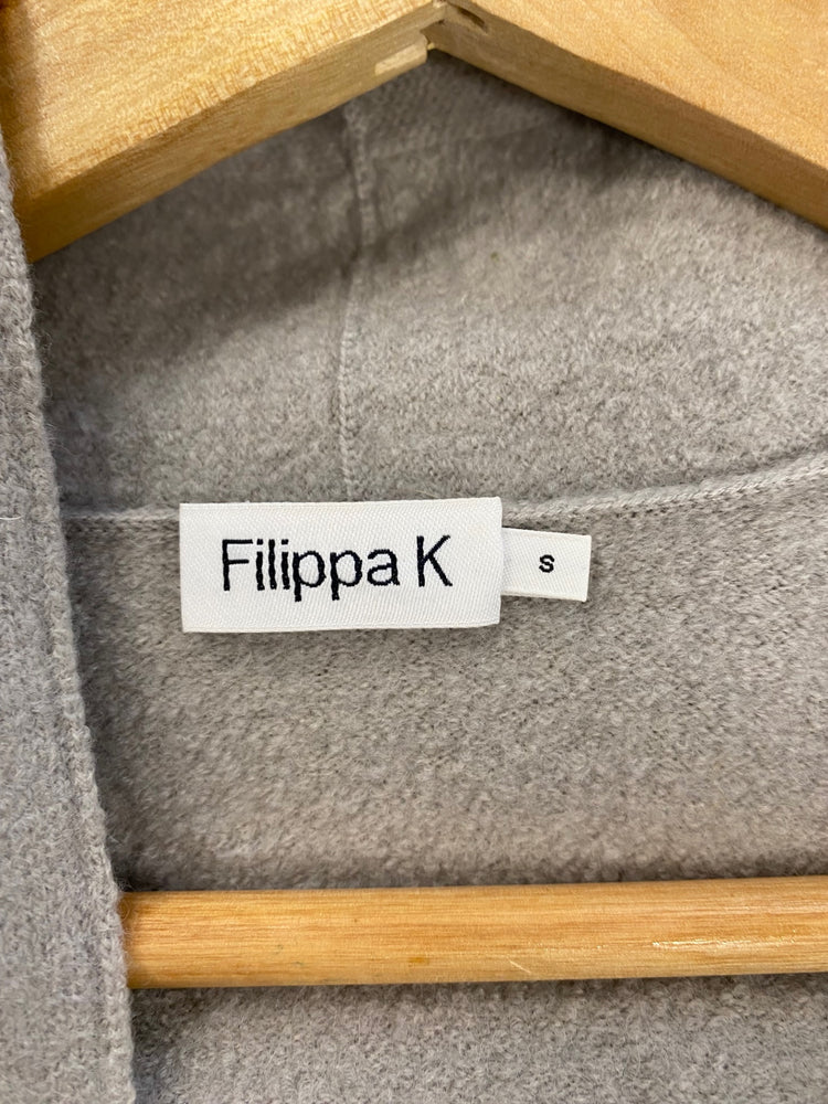 Fabulous Filippa K wool blend drawstring Coatigan Cardigan UK8 Grey SH493