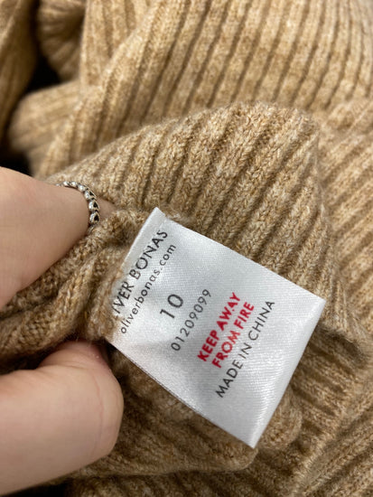 Fabulous Oliver Bonas Knitted jumper UK 10 Beige autumn SH493