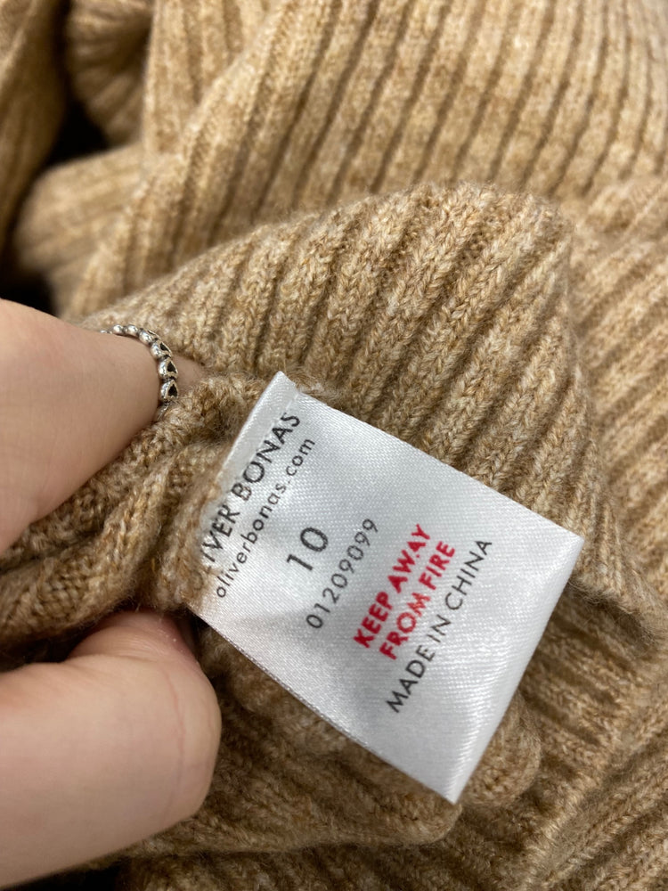 Fabulous Oliver Bonas Knitted jumper UK 10 Beige autumn SH493
