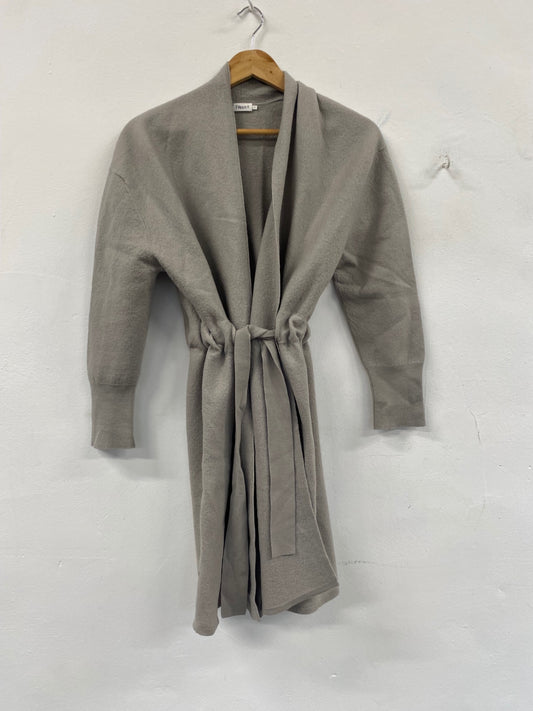 Fabulous Filippa K wool blend drawstring Coatigan Cardigan UK8 Grey SH493
