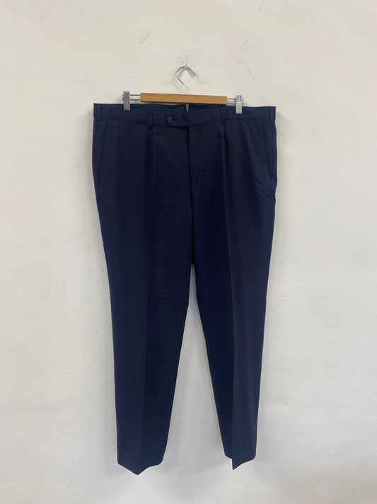 Fabulous Ermenegildo Zegna pure wool tailored Trousers W42” Navy Blue SH493