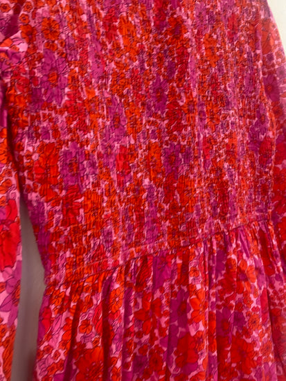 Fabulous Pink City Prints floral Dress UKS Red and Pink Boho chic SH493