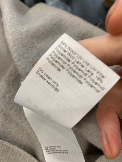 Fabulous Filippa K wool blend drawstring Coatigan Cardigan UK8 Grey SH493