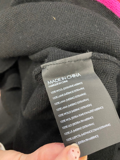 Fabulous Club monaco Sweater UK S Black stripe wool SH493