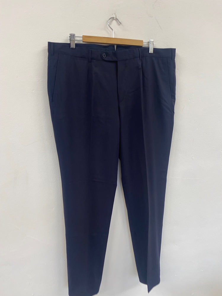 Fabulous Ermenegildo Zegna pure wool tailored Trousers W42” Navy Blue SH493