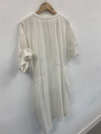 Fabulous Cos cream ruffle sleeve Dress UKS Ivory SH493