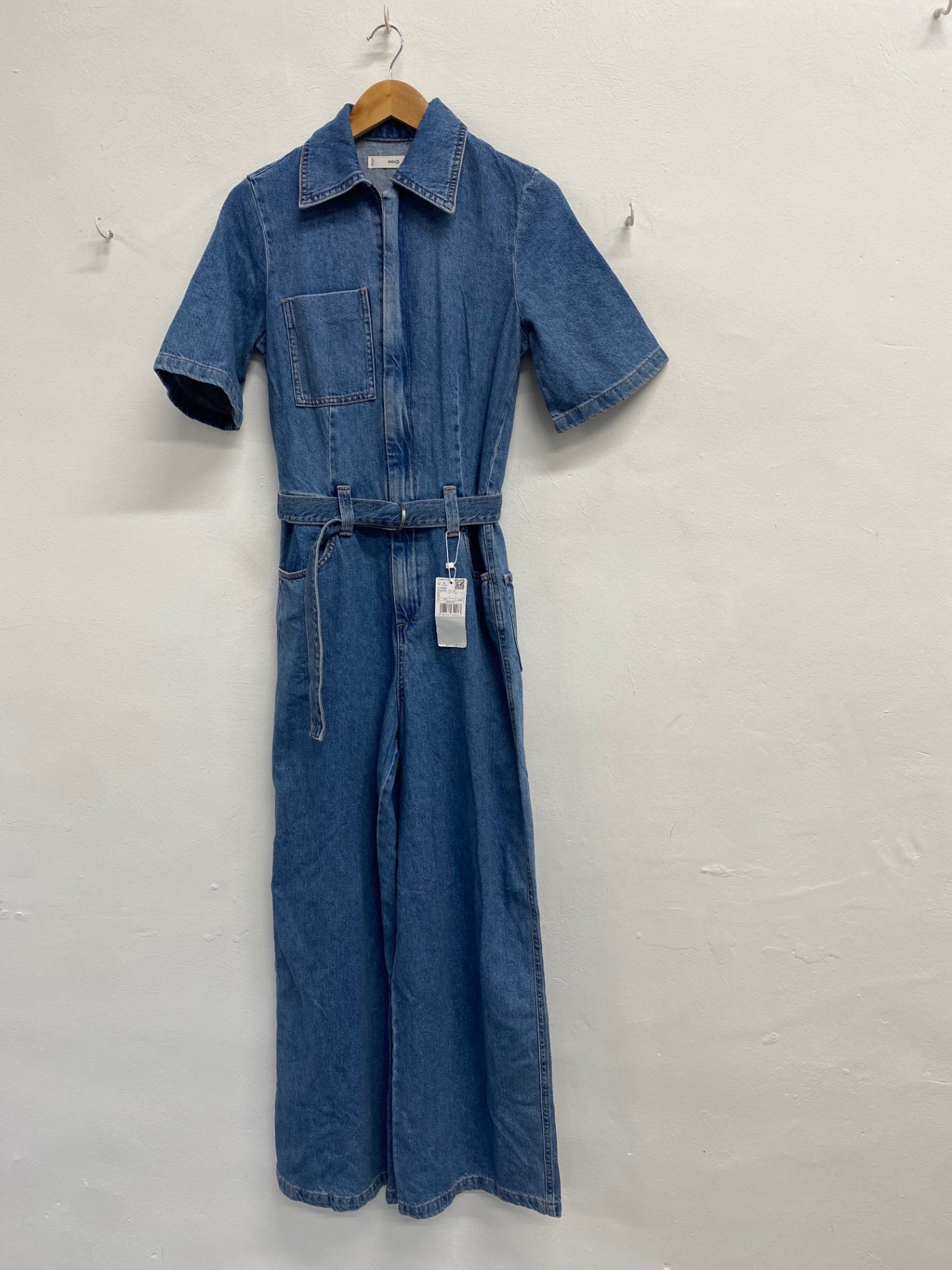 Fabulous Mango Jumpsuit UK S Blue denim boiler suit SH493