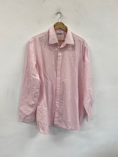 Fabulous Charvet Custom made Pink check Shirt XXL Pink 18” collar SH493
