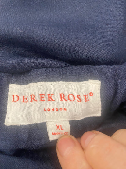 Fabulous Derek Rose linen Shorts UK XL Navy SH493
