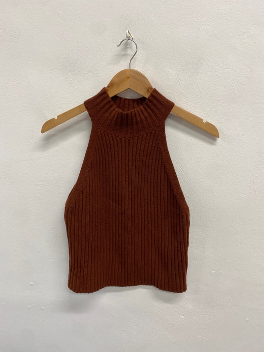 Fabulous & Other Stories Sleeveless Sweater UK S Brown cotton wool SH493