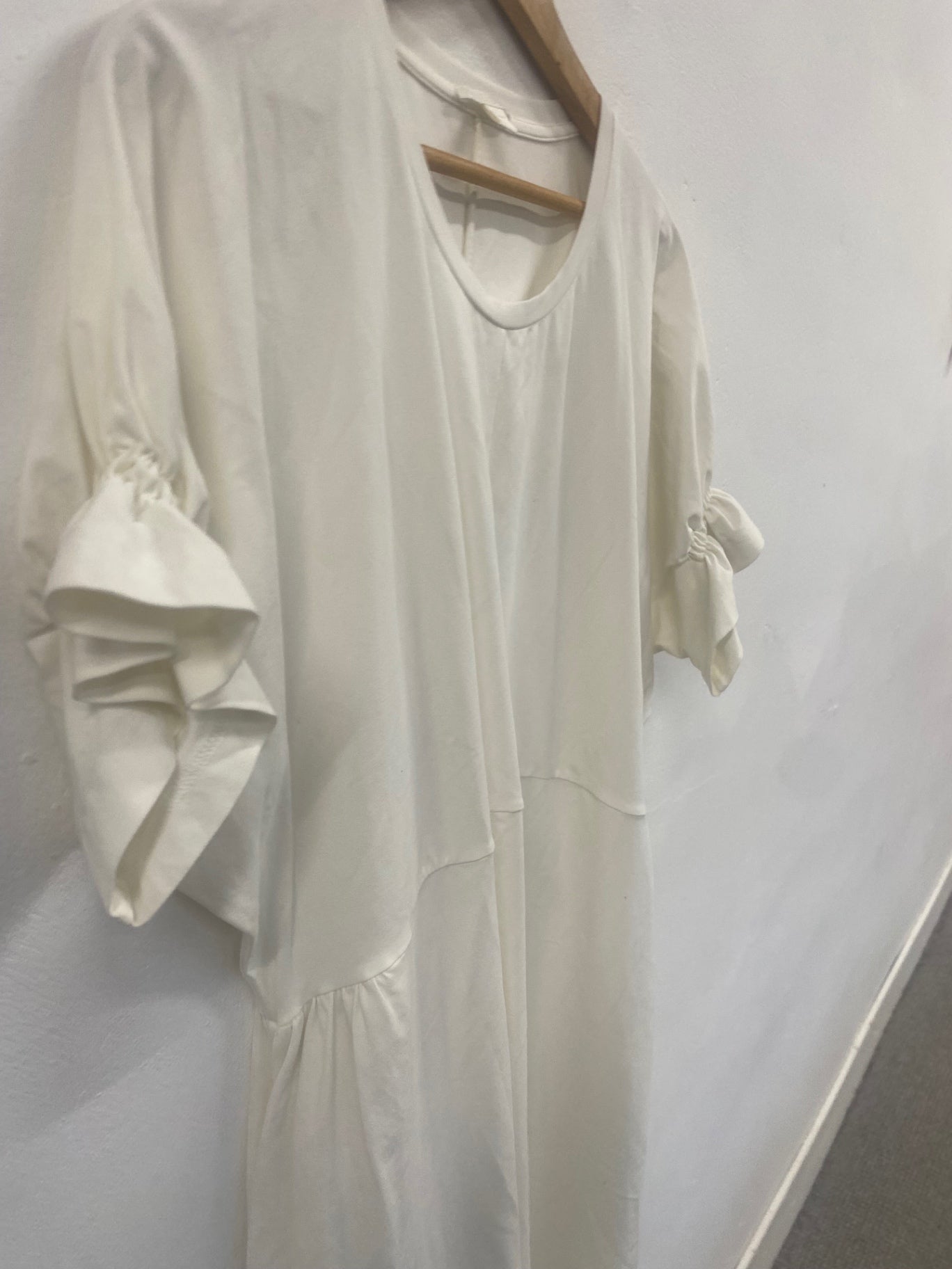 Fabulous Cos cream ruffle sleeve Dress UKS Ivory SH493