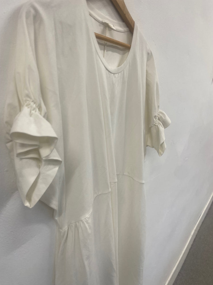 Fabulous Cos cream ruffle sleeve Dress UKS Ivory SH493