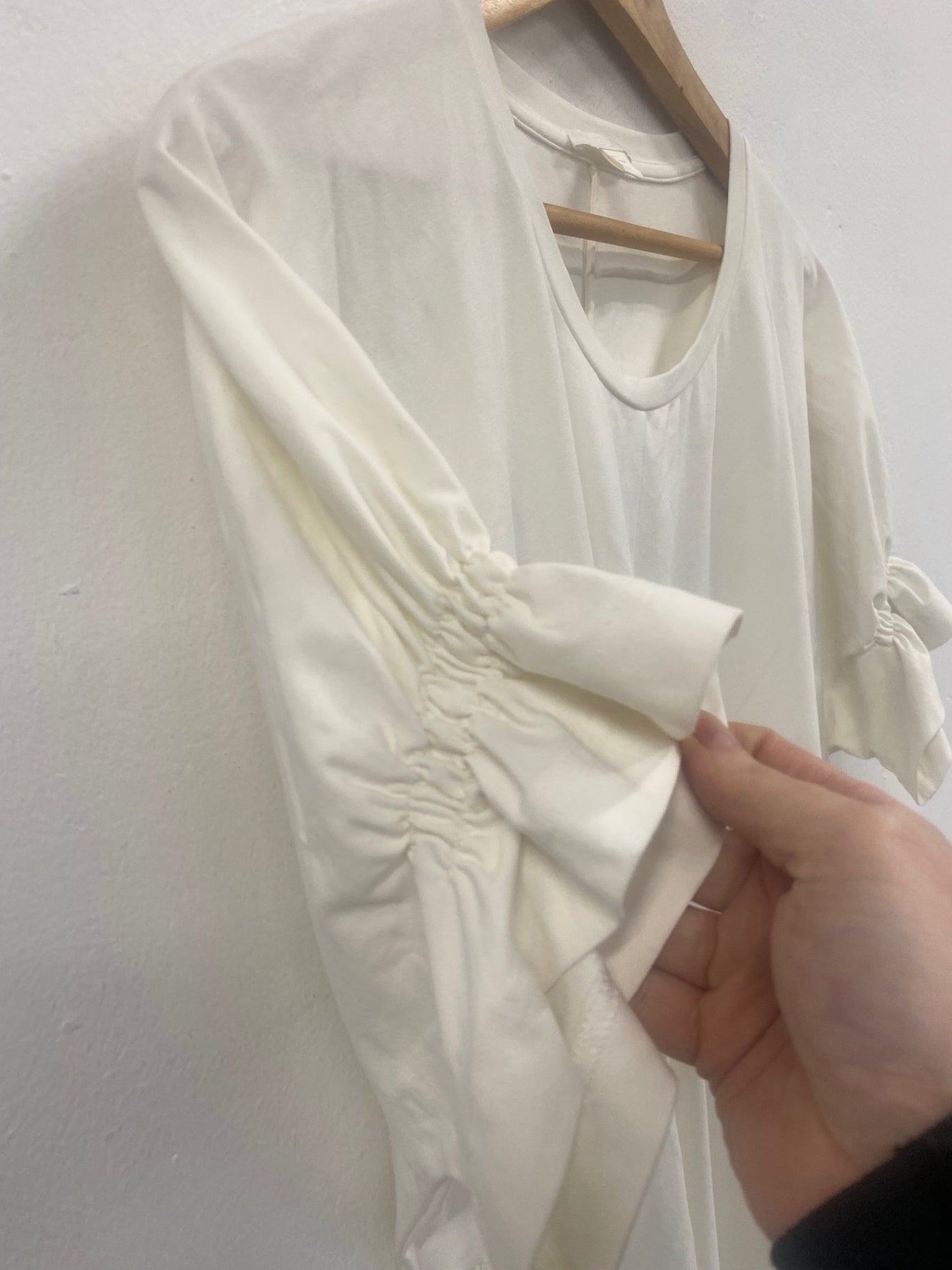 Fabulous Cos cream ruffle sleeve Dress UKS Ivory SH493