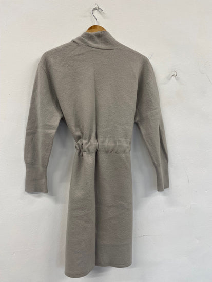 Fabulous Filippa K wool blend drawstring Coatigan Cardigan UK8 Grey SH493