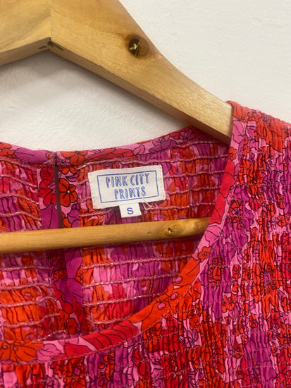 Fabulous Pink City Prints floral Dress UKS Red and Pink Boho chic SH493