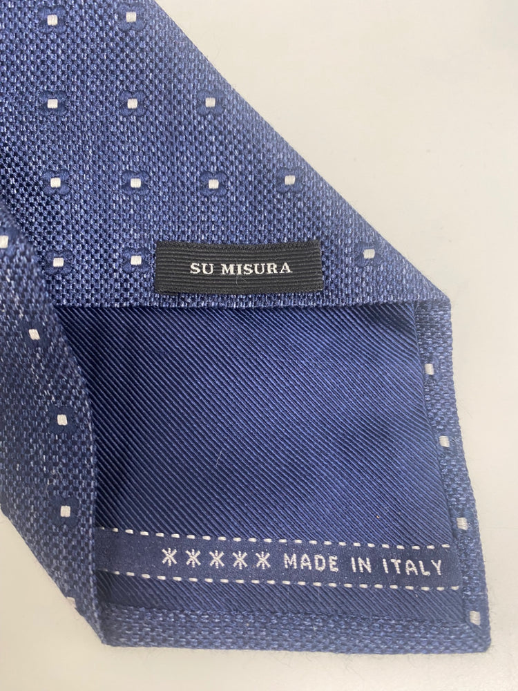 Fabulous Ermenegildo Zegna Su Misura silk Tie One size Navy Blue Geometric SH493